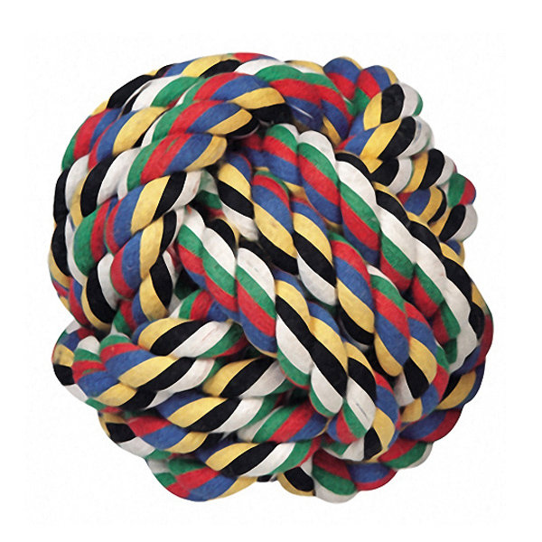 Игрушка для собак мяч плетеный веревочный Cotton Ball (Карли-Фламинго)