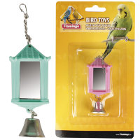 Игрушка для попугаев зеркало фонарик с колокольчиком Lantern With Bell, 4 x 4 x 6 см (Карли-Фламинго)
