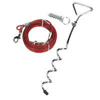 Поводок для собак до 15 кг с колом Tie Out Cable (Карли-Фламинго)