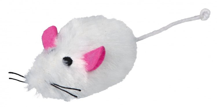 Игрушка для кошек Мышка меховая с пищалкой, 9 см
