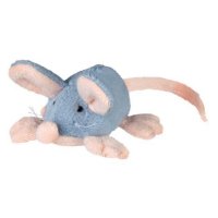Игрушка для кошек Мышка плюшевая серая/розовая, 9 см