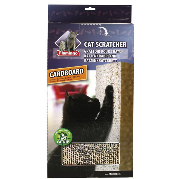 Когтеточка для кошек, навесная, картон, с кошачьей мятой, Carton Cat Scratcher (Карли-Фламинго)