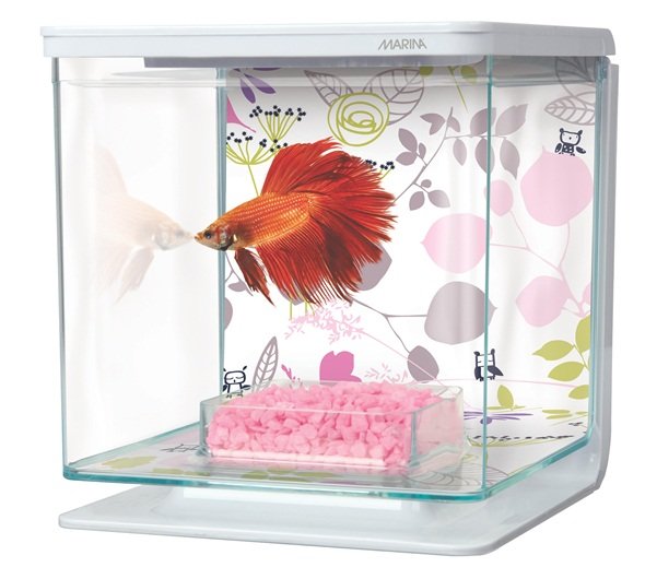 Аквариум для петушка Betta Kit Floral 2 л, белый (Хаген)